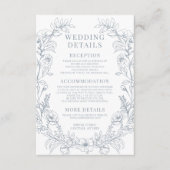 D'accompagnement Dusty bleu floral classique détails mariage carte (Devant)