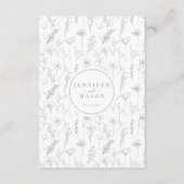 D'accompagnement Dusty bleu floral classique détails mariage carte (Dos)