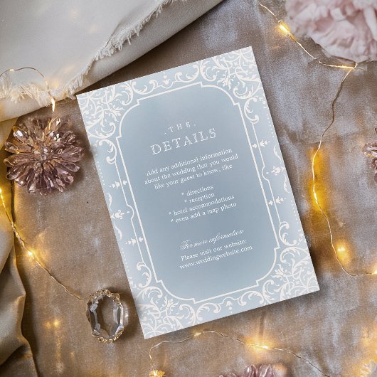 D'accompagnement Dusty bleu romantique carte de détails de mariage 