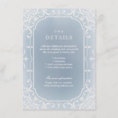 D'accompagnement Dusty bleu romantique carte de détails de mariage  (Devant)