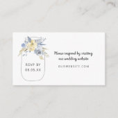 D'accompagnement Dusty Blue Floral Mason Jar carte site rsvp (Devant)