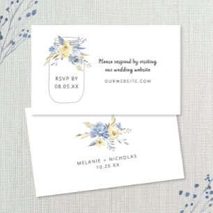 D'accompagnement Dusty Blue Floral Mason Jar carte site rsvp