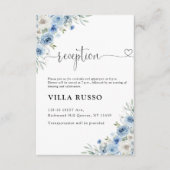 D'accompagnement Dusty Blue Ivory Wedding Carte de la réception (Devant)