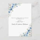D'accompagnement Dusty Blue Ivory Wedding Carte de la réception (Dos)