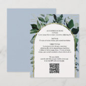 D'accompagnement Dusty Blue QR code Carte de détails du mariage bot (Devant / Derrière)