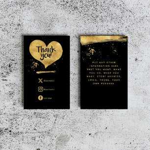 D'accompagnement Effet or client merci coeur insert Carte