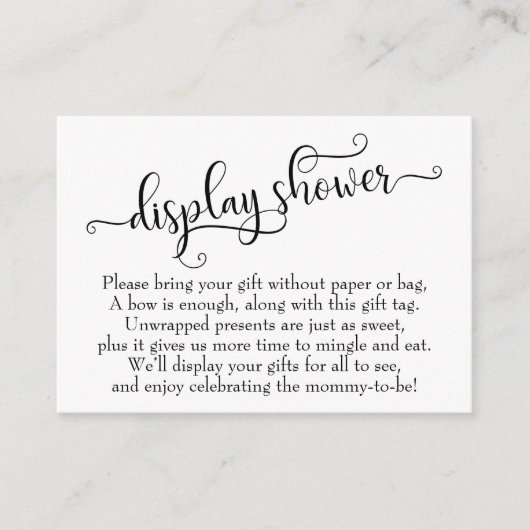 D'accompagnement Elaborer Script Display Baby shower carte cadeau (Devant)