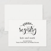 D'accompagnement Elégance Rustique - Carte de registre des couleurs (Devant / Derrière)