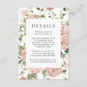 D'accompagnement Elegant Blush Rose Mariage Détails Carte (Devant)