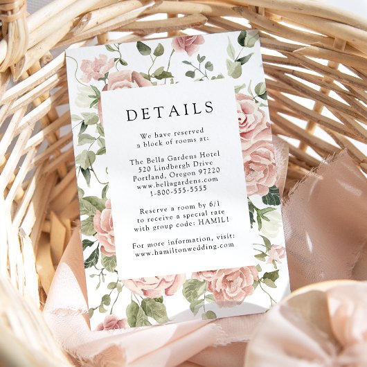 D'accompagnement Elegant Blush Rose Mariage Détails Carte