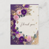 D'accompagnement Élégant Carte de remerciements funéraire à fleurs (Devant)