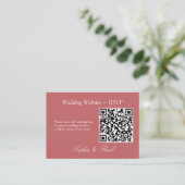 D'accompagnement Elegant Dusty Rose rose QR Code Site Web Carte RSV (Debout devant)