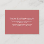 D'accompagnement Elegant Dusty Rose rose QR Code Site Web Carte RSV (Dos)