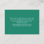 D'accompagnement Élégant Emerald Green QR Code Site Web Carte RSVP (Dos)
