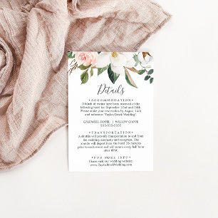 D'accompagnement Élégant Magnolia   Carte de boîtier Détails blanc