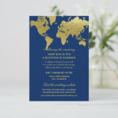 D'accompagnement Elégant Marine Blue Gold World Carte Réception de (Debout devant)