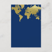 D'accompagnement Elégant Marine Blue Gold World Carte Réception de (Dos)