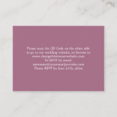 D'accompagnement Elegant Mauve QR Code Site Web Carte RSVP (Dos)