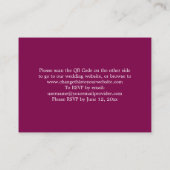 D'accompagnement Elegant Mulberry QR Code Site Web Carte RSVP (Dos)