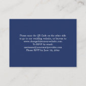 D'accompagnement Elegant Navy Blue QR Code Site Web Carte RSVP (Dos)