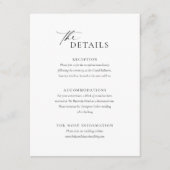 D'accompagnement Elégant noir blanc Mariage Détails Carte de boîtie (Devant)