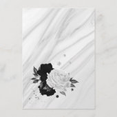 D'accompagnement Élégant noir fleurs blanches détails carte boîtier (Dos)