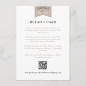 D'accompagnement Élégant noir Tan Chapitre Page Mariage Carte Inser (Devant)