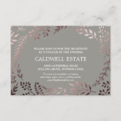D'accompagnement Elégant Rose Gold & Grey Mariage Carte de réceptio (Devant)