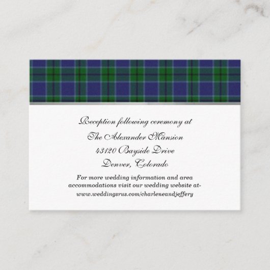 D'accompagnement Elegant Scott Clan Plaid Mariage carte de boîtier (Devant)