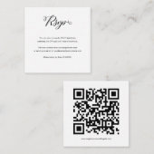 D'accompagnement Élégant script de budget QR Code Mariage carte RSV (Devant / Derrière)