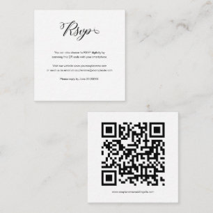 D'accompagnement Élégant script de budget QR Code Mariage carte RSV