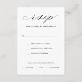 D'accompagnement Élégant Script Floral Wedding Carte RSVP (Devant)