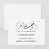 D'accompagnement Élégant Script Mariage Détails Carte de boîtier (Devant / Derrière)