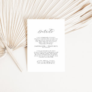 D'accompagnement Élégant Script Mariage Détails Carte de boîtier