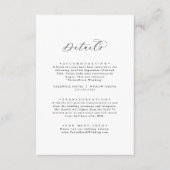 D'accompagnement Élégant Script Mariage Détails Carte de boîtier (Devant)