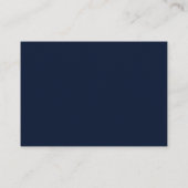 D'accompagnement Élégant Script Marine Bleu Or Blanc carte RSVP (Dos)