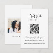 D'accompagnement Élégant script QR Code Mariage carte RSVP (Devant / Derrière)