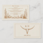 D'accompagnement Elégant Western Mariage Détails Carte de boîtier (Devant / Derrière)