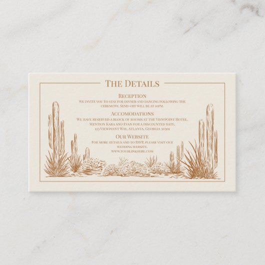 D'accompagnement Elégant Western Mariage Détails Carte de boîtier (Devant)