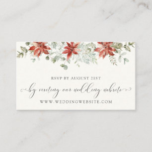 D'accompagnement Elégant Winter Greenery Wedding Carte en ligne RSV