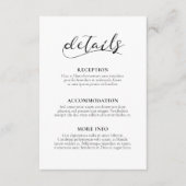 D'accompagnement Elégante calligraphie mariage carte d'information  (Devant)