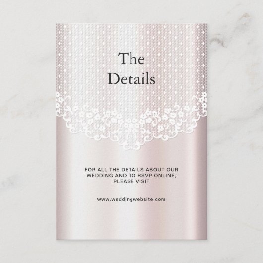 D'accompagnement Élégante carte de boîtier florale en dentelle blan (Devant)