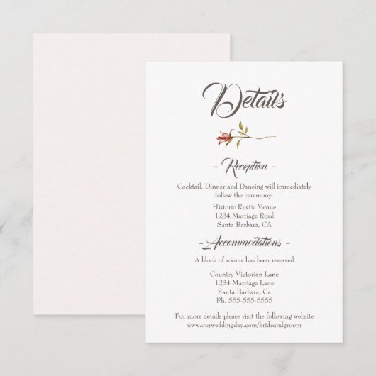 D'accompagnement Élégante carte de boîtier Mariage de automne rusti (Devant / Derrière)