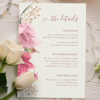 D'accompagnement Elégante carte de boîtier Mariage or Floral Garden