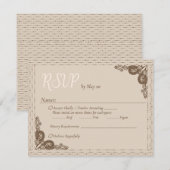 D'accompagnement Élégante carte de boîtier RSVP beige ornée de coul (Devant / Derrière)
