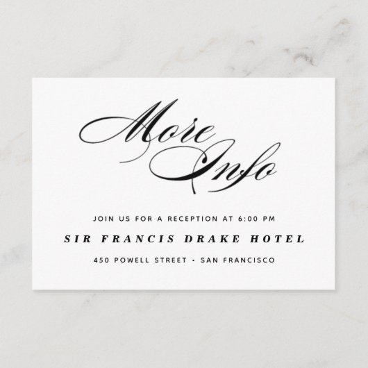 D'accompagnement Elégante carte de clôture de mariage (Devant)