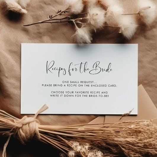 D'accompagnement Elégante carte de demande Recette noir et blanc