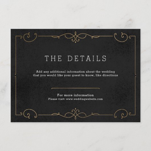 D'accompagnement Elégante carte de détail mariage classique moderne (Devant)