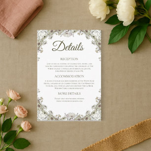 D'accompagnement Elégante carte de détails de Mariage Brown floral