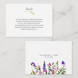 D'accompagnement Elégante carte de détails du mariage Fleur sauvage